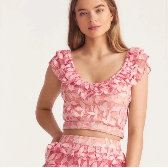 LoveShackFancy Tops - LoveShackFancy Serafina Lace Crop Top💖💖 $345 sz 2